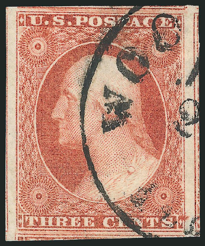 Cost of US Stamps Scott Catalog 11: 1851 3c Washington. Robert Siegel Auction Galleries, Dec 2011, Sale 1017, Lot 468