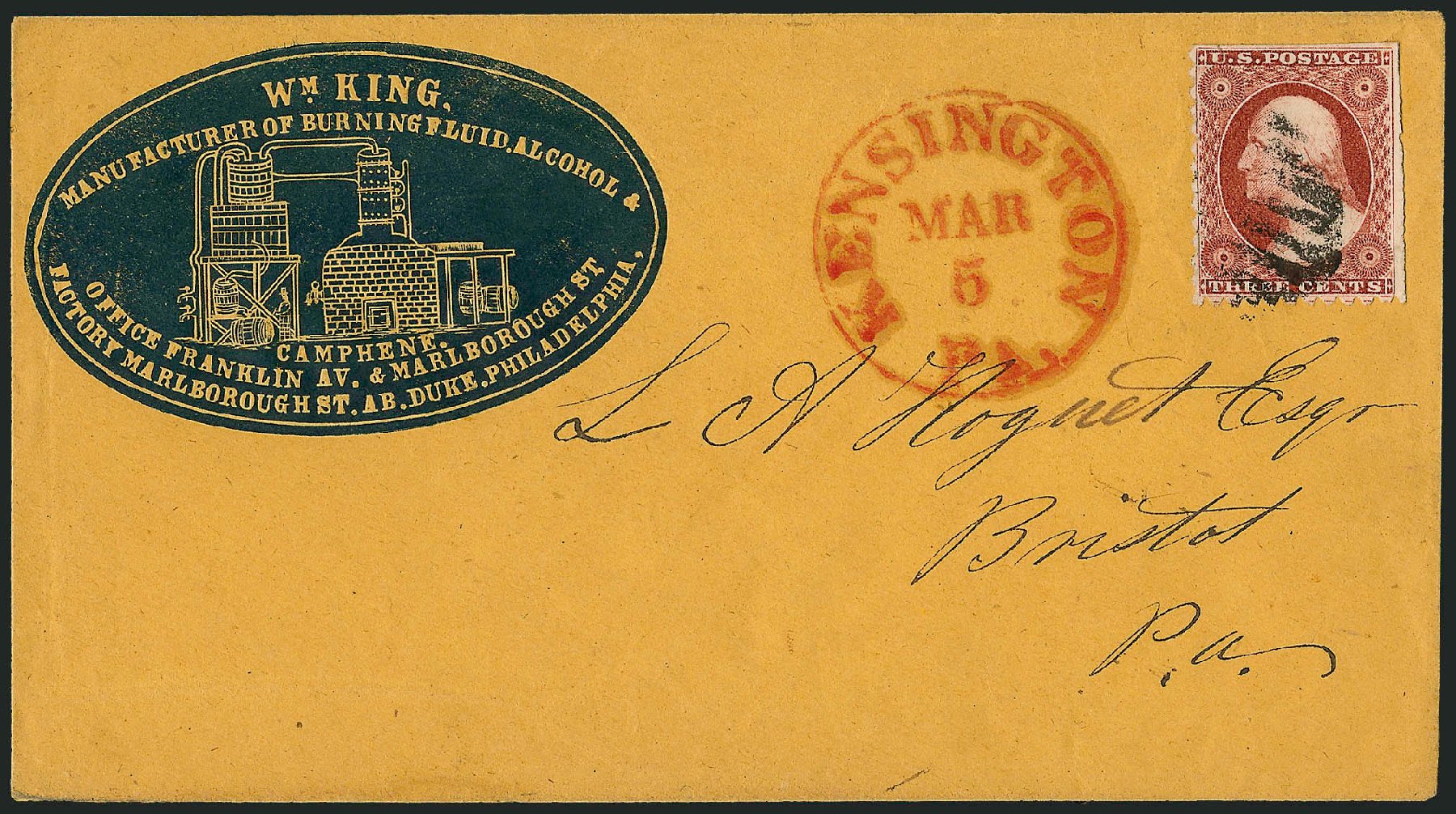 Cost of US Stamp Scott Catalogue #11 - 3c 1851 Washington. Robert Siegel Auction Galleries, Dec 2008, Sale 964, Lot 198