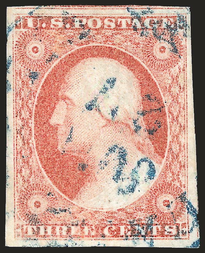 US Stamps Values Scott Catalog #11: 3c 1851 Washington. Robert Siegel Auction Galleries, Jun 2009, Sale 975, Lot 1128