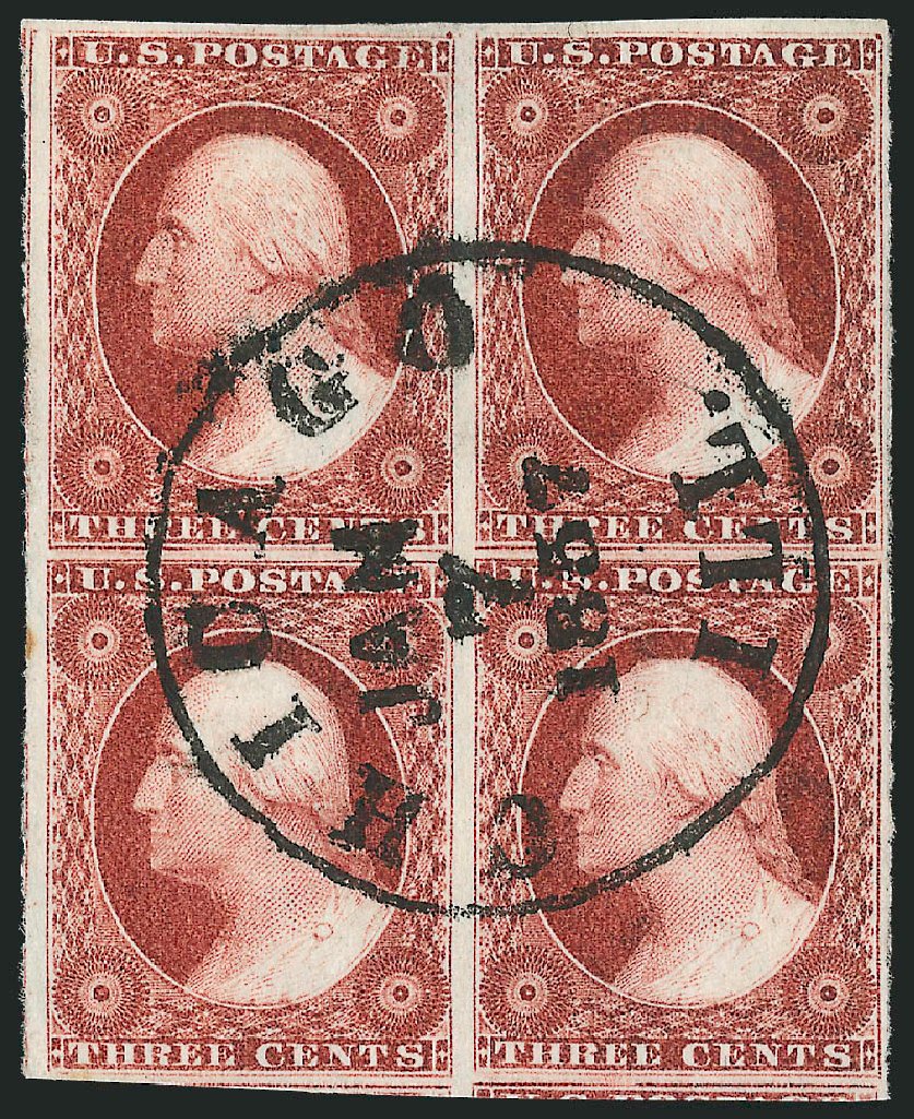 US Stamp Price Scott Catalogue 11: 1851 3c Washington. Robert Siegel Auction Galleries, Oct 2010, Sale 996, Lot 3098