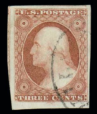 US Stamp Price Scott Catalogue # 11: 1851 3c Washington. Matthew Bennett International, Dec 2007, Sale 323, Lot 59