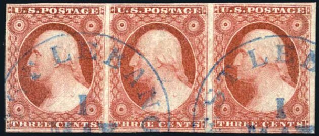 Values of US Stamps Scott Cat. # 11: 3c 1851 Washington. Harmer-Schau Auction Galleries, May 2014, Sale 101, Lot 119