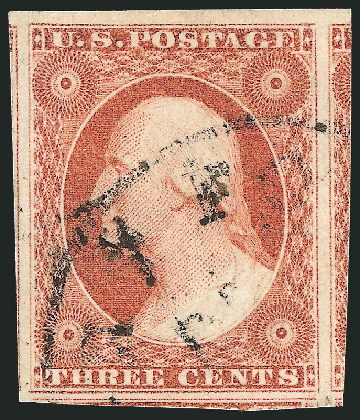 US Stamps Value Scott Catalogue # 11: 1851 3c Washington. Robert Siegel Auction Galleries, Dec 2011, Sale 1017, Lot 449
