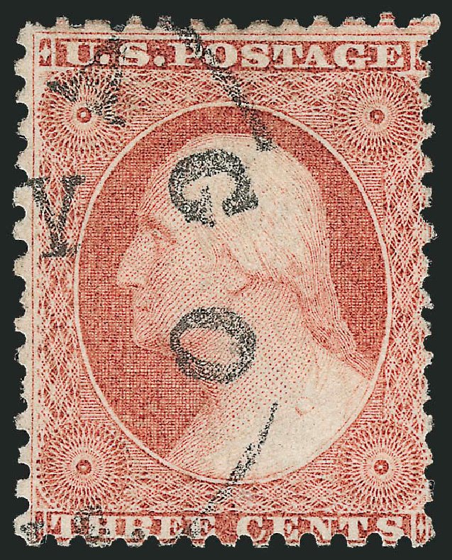 US Stamp Value Scott Catalogue # 11 - 3c 1851 Washington. Robert Siegel Auction Galleries, Oct 2010, Sale 996, Lot 3179