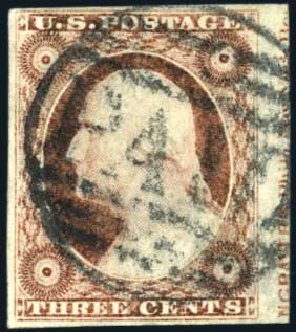 US Stamps Prices Scott 11: 1851 3c Washington. Harmer-Schau Auction Galleries, Oct 2009, Sale 83, Lot 300