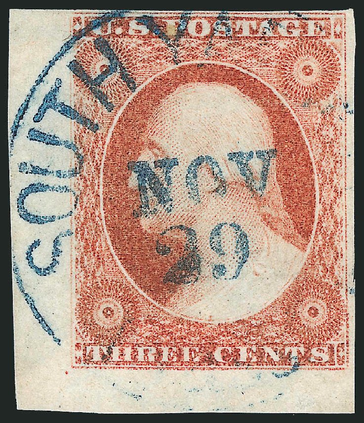 Cost of US Stamps Scott Catalog 11: 1851 3c Washington. Robert Siegel Auction Galleries, Nov 2013, Sale 1061, Lot 3370