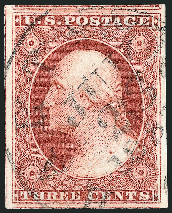 US Stamps Values Scott Cat. # 11: 3c 1851 Washington. Robert Siegel Auction Galleries, Dec 2008, Sale 964, Lot 120