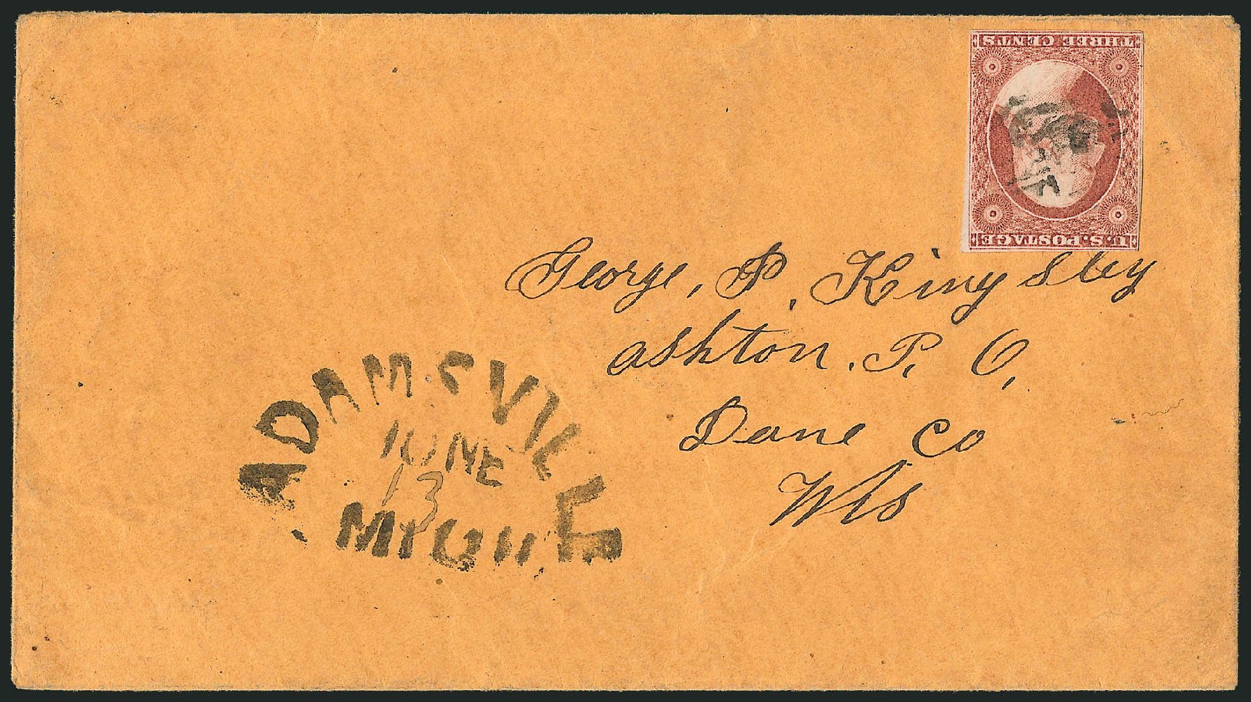US Stamp Price Scott Catalogue 11: 1851 3c Washington. Robert Siegel Auction Galleries, Oct 2010, Sale 996, Lot 3120
