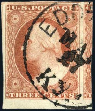 US Stamps Price Scott # 11: 1851 3c Washington. Harmer-Schau Auction Galleries, Jun 2008, Sale 78, Lot 1241