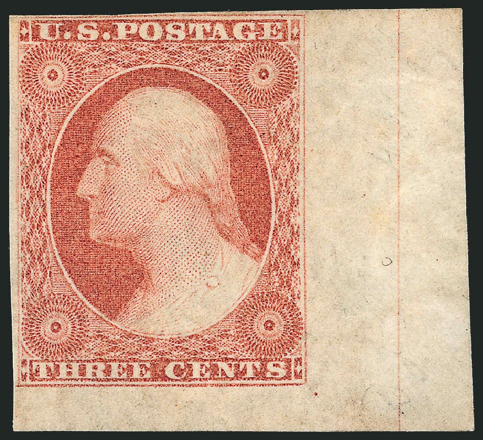 US Stamps Values Scott Catalog # 11: 1851 3c Washington. Robert Siegel Auction Galleries, Dec 2011, Sale 1017, Lot 301