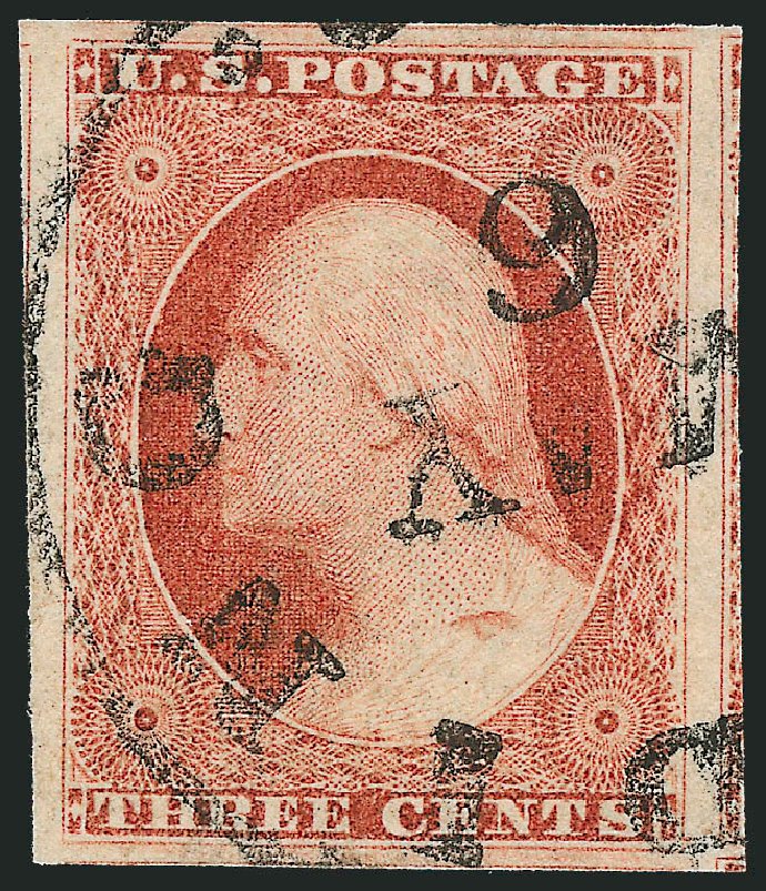 Cost of US Stamps Scott Catalogue # 11 - 1851 3c Washington. Robert Siegel Auction Galleries, Dec 2011, Sale 1017, Lot 471