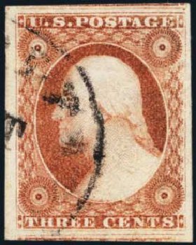 Price of US Stamp Scott Cat. #11: 3c 1851 Washington. Harmer-Schau Auction Galleries, Jan 2014, Sale 100, Lot 424