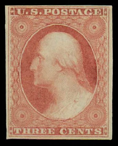 US Stamps Values Scott Catalogue 11: 3c 1851 Washington. Daniel Kelleher Auctions, Oct 2011, Sale 626, Lot 24