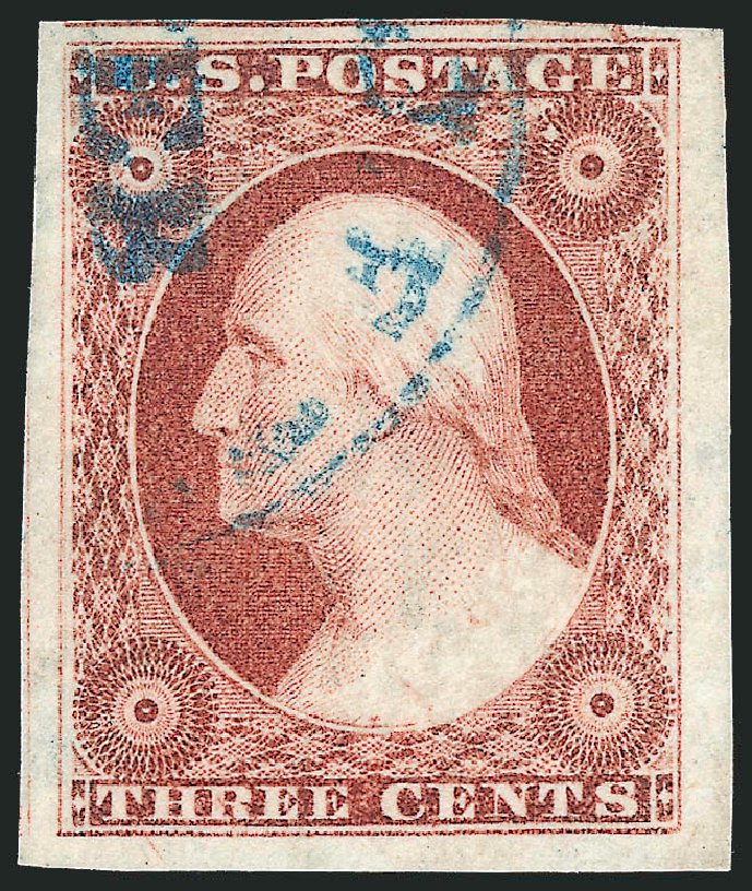 US Stamp Values Scott Catalog # 11 - 3c 1851 Washington. Robert Siegel Auction Galleries, Dec 2011, Sale 1017, Lot 245