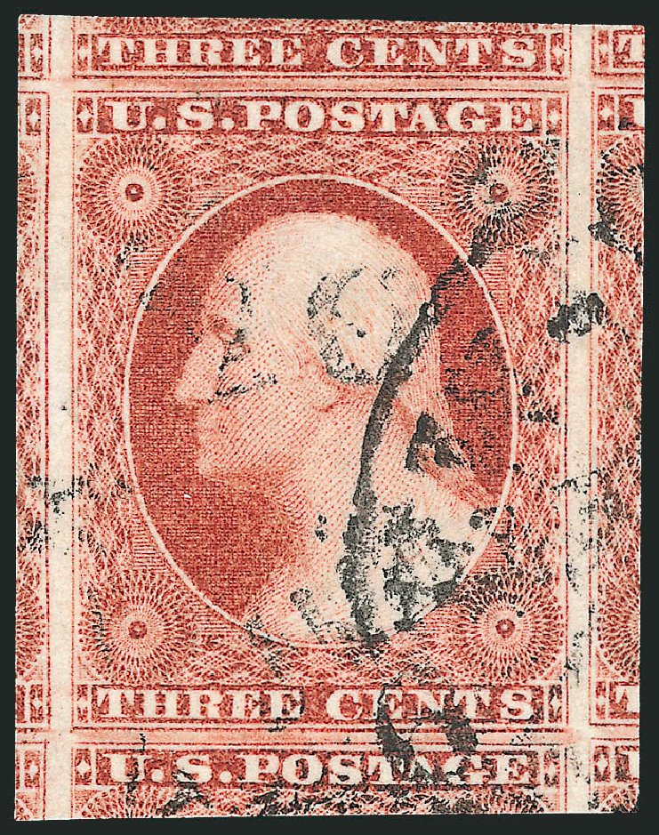Cost of US Stamp Scott Catalog 11 - 3c 1851 Washington. Robert Siegel Auction Galleries, Dec 2011, Sale 1017, Lot 455