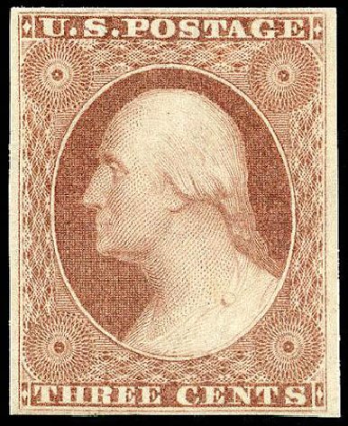US Stamps Prices Scott Catalogue 11 - 1851 3c Washington. Matthew Bennett International, Apr 2008, Sale 326, Lot 32