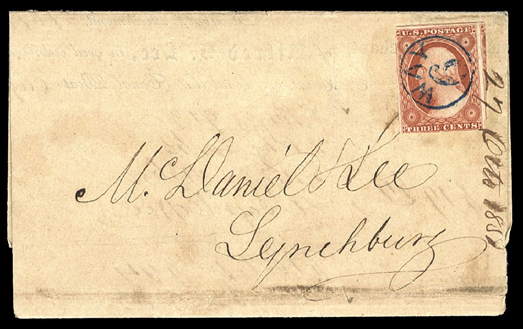 Price of US Stamps Scott Cat. #11: 1851 3c Washington. Cherrystone Auctions, Jan 2010, Sale 201001, Lot 22