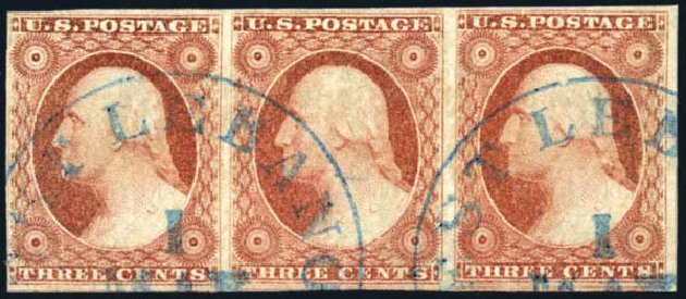 US Stamps Value Scott Cat. 11 - 1851 3c Washington. Harmer-Schau Auction Galleries, Oct 2009, Sale 83, Lot 302