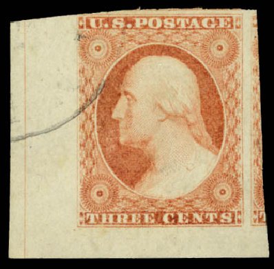 US Stamps Value Scott Catalog #11 - 1851 3c Washington. Daniel Kelleher Auctions, Jan 2015, Sale 663, Lot 1222