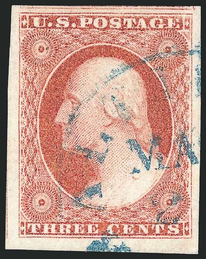 Costs of US Stamp Scott Catalogue 11: 3c 1851 Washington. Robert Siegel Auction Galleries, Dec 2011, Sale 1017, Lot 452