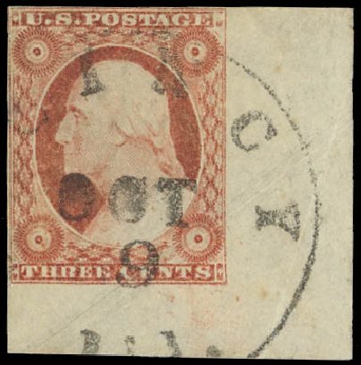 Costs of US Stamps Scott Catalogue # 11 - 3c 1851 Washington. Daniel Kelleher Auctions, Jul 2011, Sale 625, Lot 673