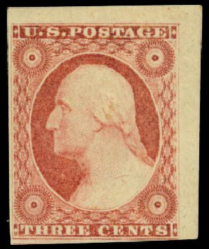 US Stamps Prices Scott 11: 3c 1851 Washington. Daniel Kelleher Auctions, Sep 2013, Sale 639, Lot 3113