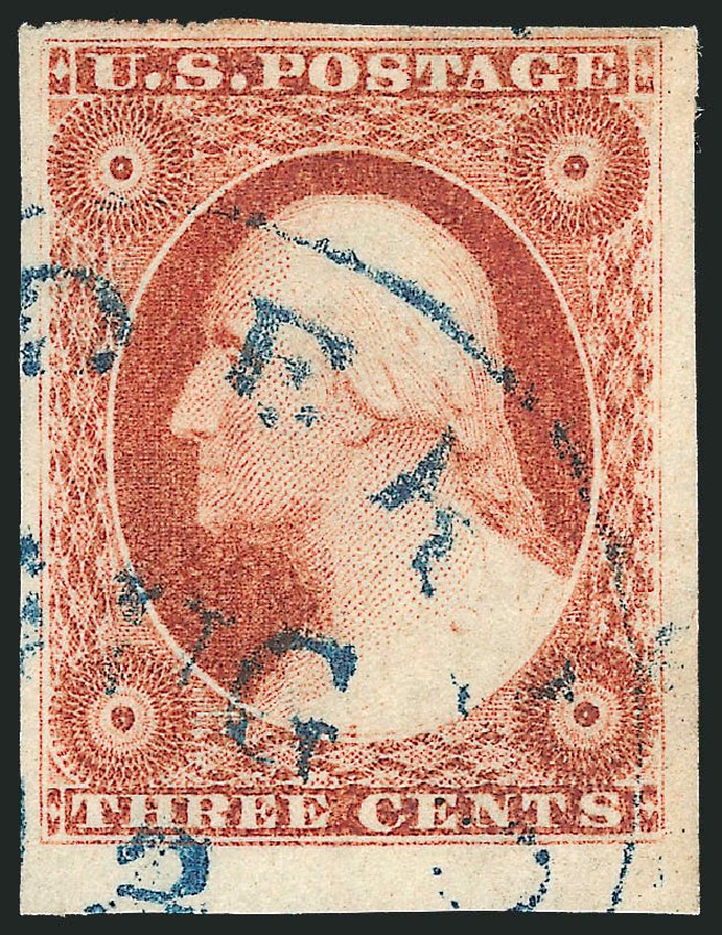 US Stamp Values Scott Catalog 11 - 3c 1851 Washington. Robert Siegel Auction Galleries, Dec 2011, Sale 1017, Lot 243
