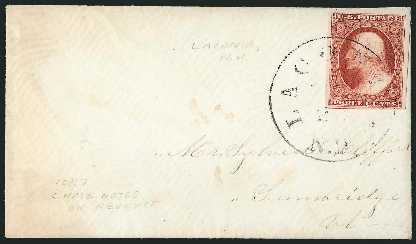US Stamps Prices Scott 11: 1851 3c Washington. Robert Siegel Auction Galleries, Dec 2011, Sale 1017, Lot 253