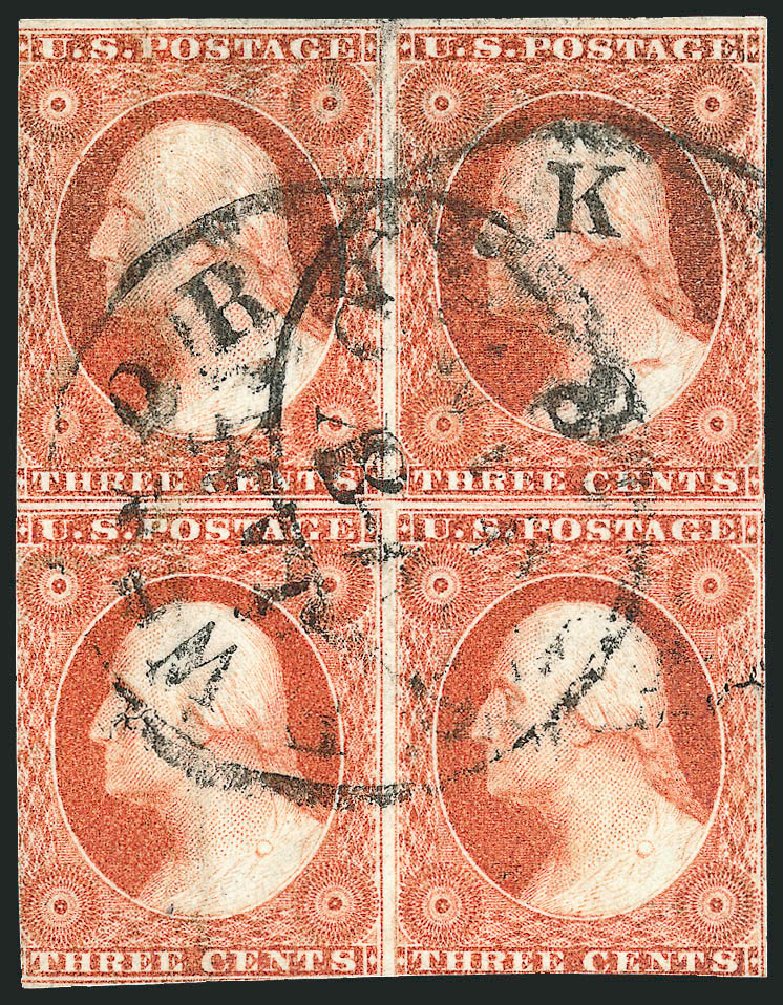 Values of US Stamp Scott 11: 1851 3c Washington. Robert Siegel Auction Galleries, Dec 2008, Sale 964, Lot 123