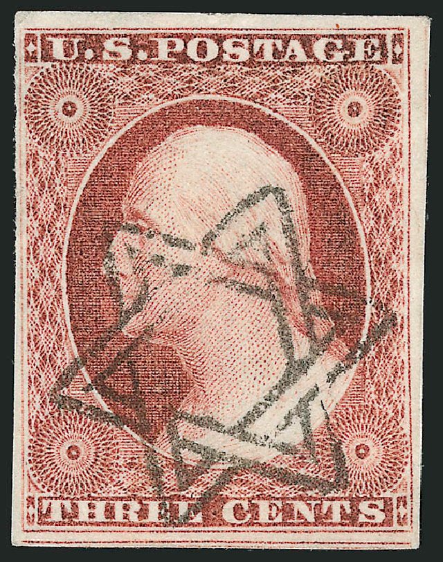 US Stamp Values Scott Cat. #11 - 3c 1851 Washington. Robert Siegel Auction Galleries, Mar 2014, Sale 1067, Lot 886