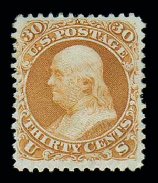 Prices of US Stamp Scott #110: 1875 30c Franklin Without Grill. Matthew Bennett International, Jun 2007, Sale 319, Lot 1147
