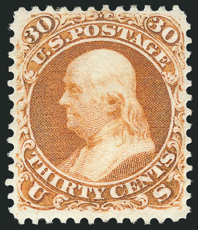 Prices of US Stamps Scott # 110 - 30c 1875 Franklin Without Grill. Robert Siegel Auction Galleries, Dec 2012, Sale 1037, Lot 1648