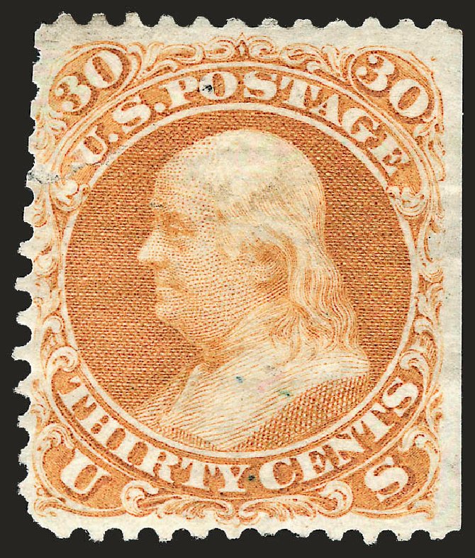 Cost of US Stamp Scott Catalogue # 110 - 30c 1875 Franklin Without Grill. Robert Siegel Auction Galleries, Jun 2009, Sale 975, Lot 1328