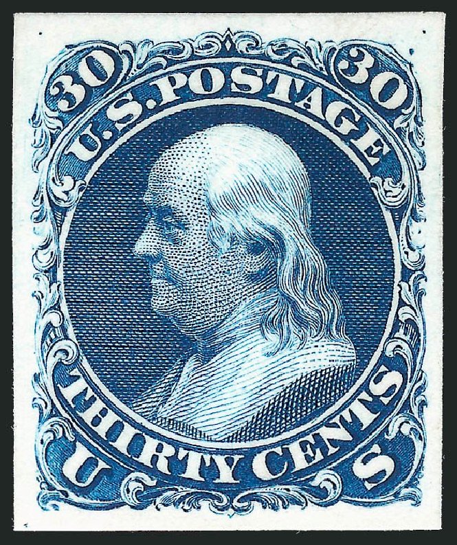 Value of US Stamp Scott Catalog 110 - 1875 30c Franklin Without Grill. Robert Siegel Auction Galleries, Oct 2014, Sale 1082, Lot 84