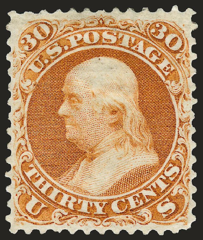 Price of US Stamp Scott Cat. #110: 30c 1875 Franklin Without Grill. Robert Siegel Auction Galleries, Sep 2008, Sale 962, Lot 2374