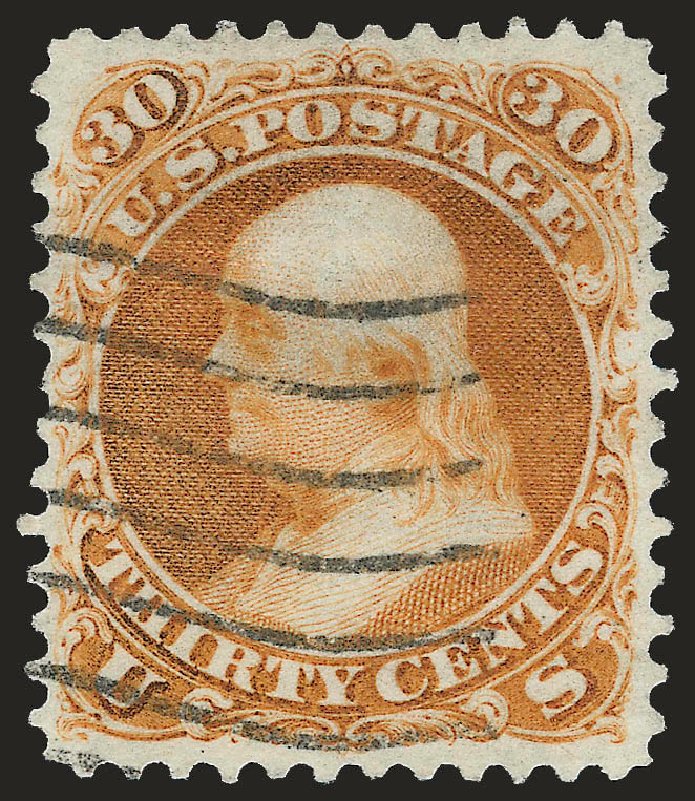 Cost of US Stamp Scott Catalog # 110 - 30c 1875 Franklin Without Grill. Robert Siegel Auction Galleries, Jun 2010, Sale 992, Lot 2174