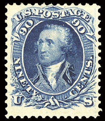 Prices of US Stamps Scott Catalogue 111: 90c 1875 Washington Without Grill. Cherrystone Auctions, Nov 2008, Sale 200811, Lot 1051