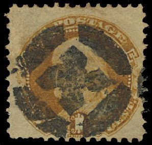 US Stamps Price Scott Catalog #112 - 1869 1c Pictorial Franklin. Daniel Kelleher Auctions, Oct 2012, Sale 632, Lot 1017