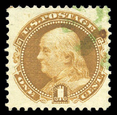 Cost of US Stamps Scott Catalogue # 112: 1869 1c Pictorial Franklin. Matthew Bennett International, Sep 2010, Sale 333, Lot 3488