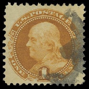 Prices of US Stamps Scott Catalogue 112: 1869 1c Pictorial Franklin. Daniel Kelleher Auctions, Oct 2012, Sale 632, Lot 1018