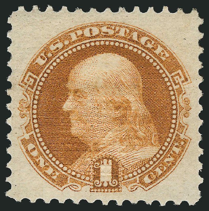 US Stamps Value Scott Cat. 112 - 1869 1c Pictorial Franklin. Robert Siegel Auction Galleries, Oct 2011, Sale 1014, Lot 1288