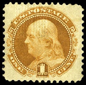 US Stamp Prices Scott Catalogue 112: 1c 1869 Pictorial Franklin. Matthew Bennett International, Jun 2008, Sale 328, Lot 601