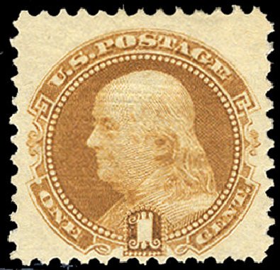 Value of US Stamps Scott Catalogue #112 - 1869 1c Pictorial Franklin. Cherrystone Auctions, Nov 2010, Sale 201011, Lot 101