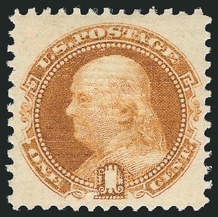 US Stamp Values Scott Cat. #112 - 1869 1c Pictorial Franklin. Robert Siegel Auction Galleries, Mar 2012, Sale 1019, Lot 431