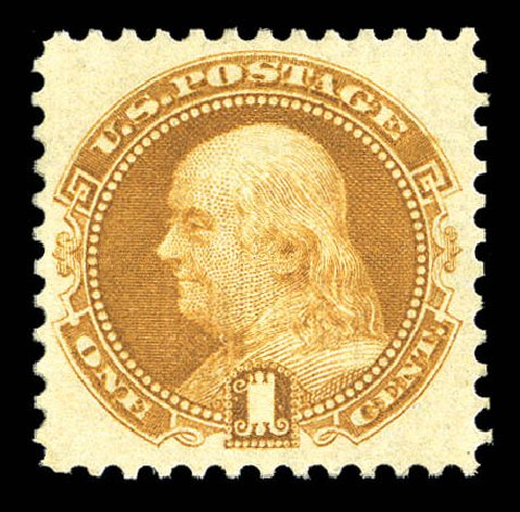 Values of US Stamp Scott Cat. 112 - 1c 1869 Pictorial Franklin. Matthew Bennett International, Sep 2012, Sale 345, Lot 145