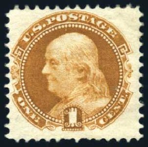 Price of US Stamp Scott 112: 1869 1c Pictorial Franklin. Harmer-Schau Auction Galleries, Jun 2008, Sale 78, Lot 1345