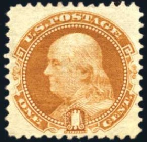 Prices of US Stamp Scott 112: 1869 1c Pictorial Franklin. Harmer-Schau Auction Galleries, Oct 2010, Sale 87, Lot 132