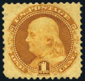 US Stamps Price Scott Catalogue 112: 1c 1869 Pictorial Franklin. Harmer-Schau Auction Galleries, May 2012, Sale 93, Lot 272