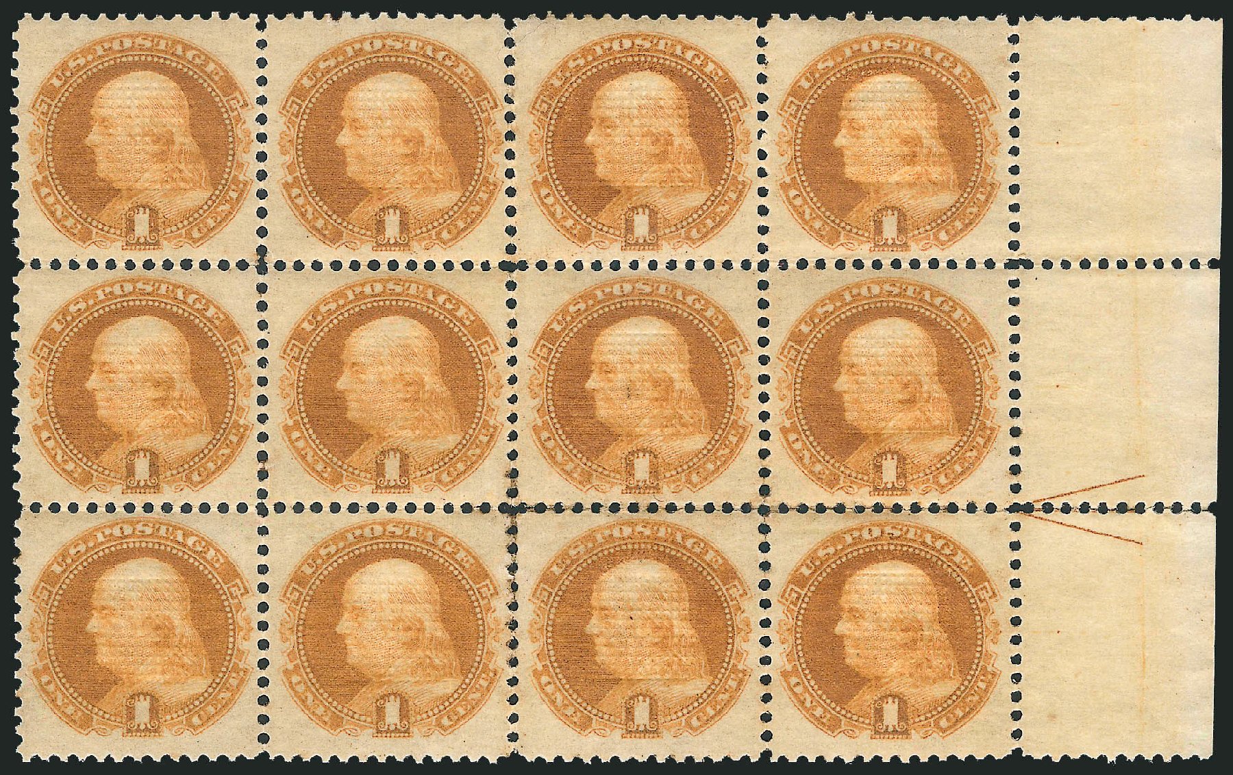 Price of US Stamp Scott Catalog # 112: 1c 1869 Pictorial Franklin. Robert Siegel Auction Galleries, Mar 2011, Sale 1004, Lot 2