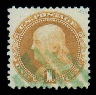 US Stamps Values Scott #112: 1869 1c Pictorial Franklin. Matthew Bennett International, Dec 2007, Sale 323, Lot 253